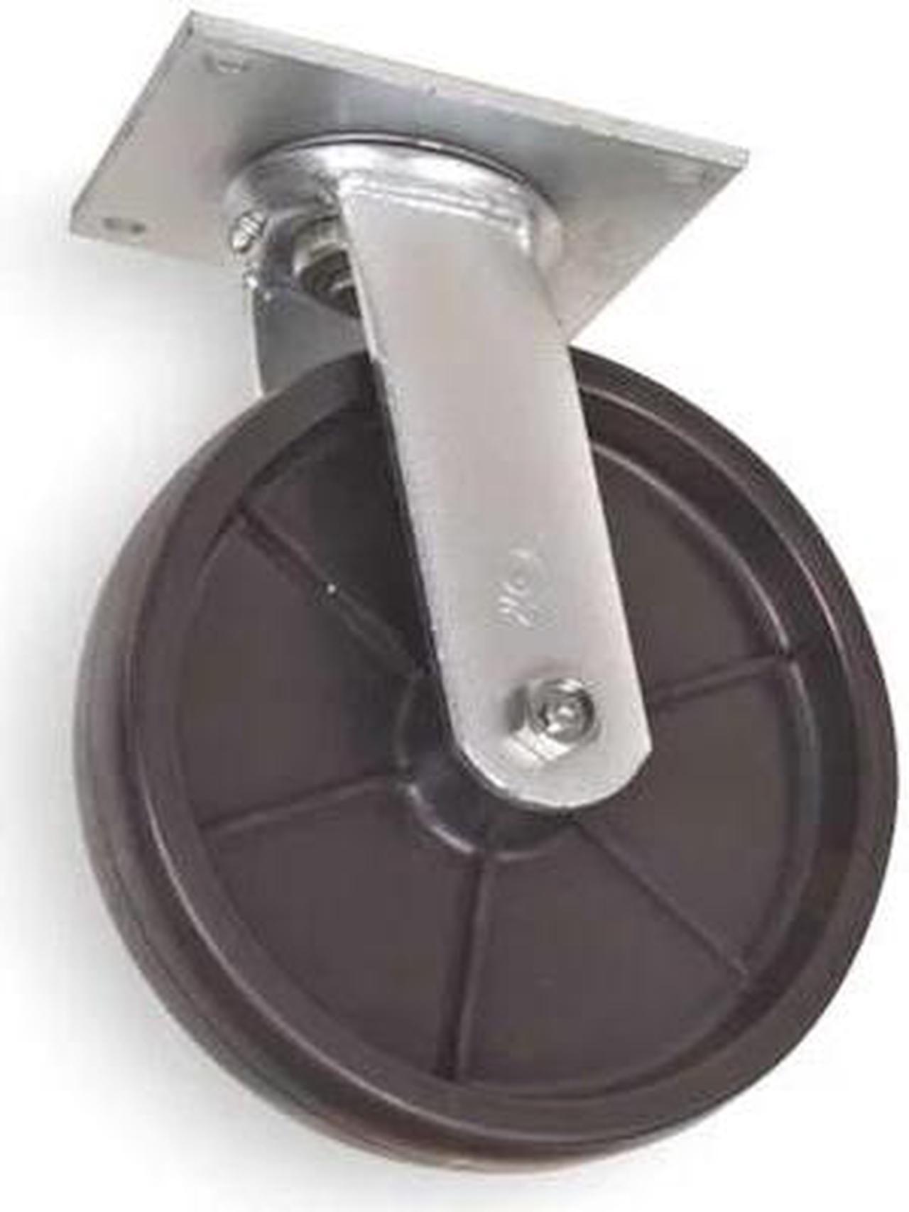 Main image of ZORO SELECT 1NVP4 Swivel Plate Castr,Poly,8 in,1000 lb,Blk