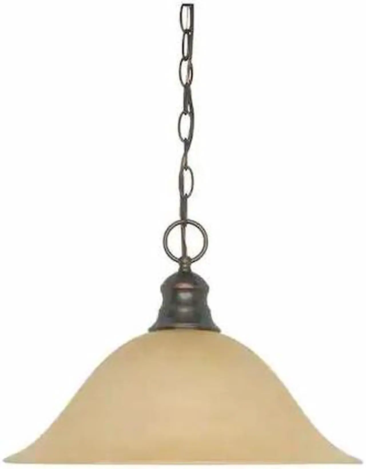 Main image of NUVO 60-1276 1 Light 16 in. Pendant Champagne Linen Washed Glass Bronze
