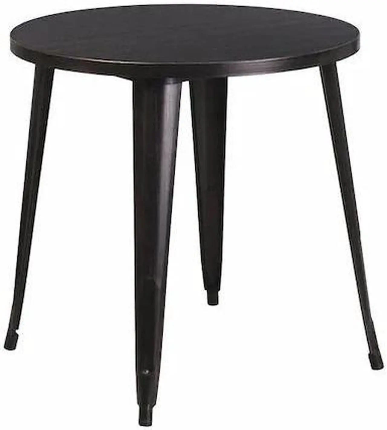 Main image of Commercial Grade 30" Round Black-Antique Gold Metal Indoor-Outdoor Table