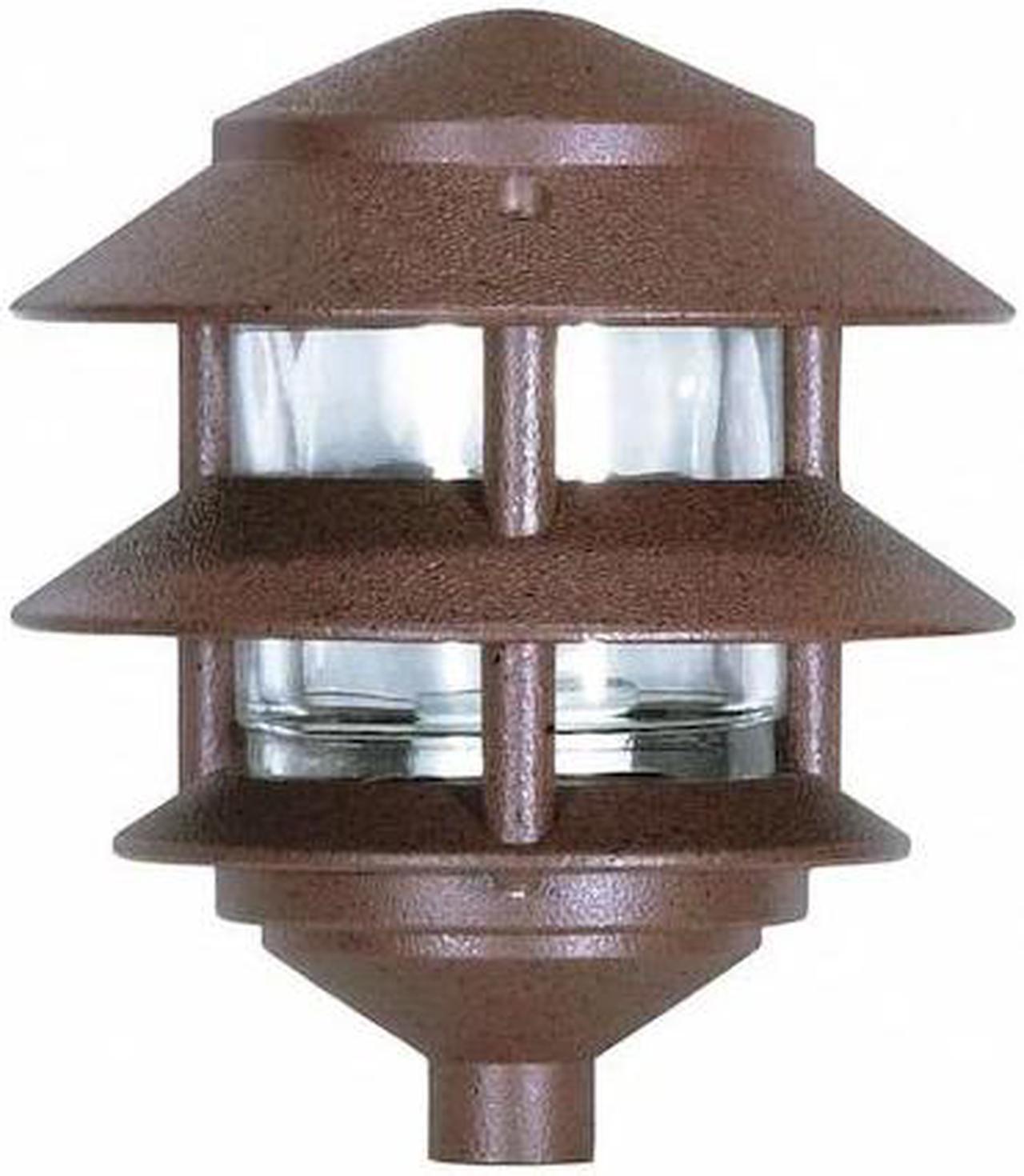 Main image of NUVO SF76-632 Pagoda Garden Fixture - Small Hood - 1-Light - 2 Louver - Old
