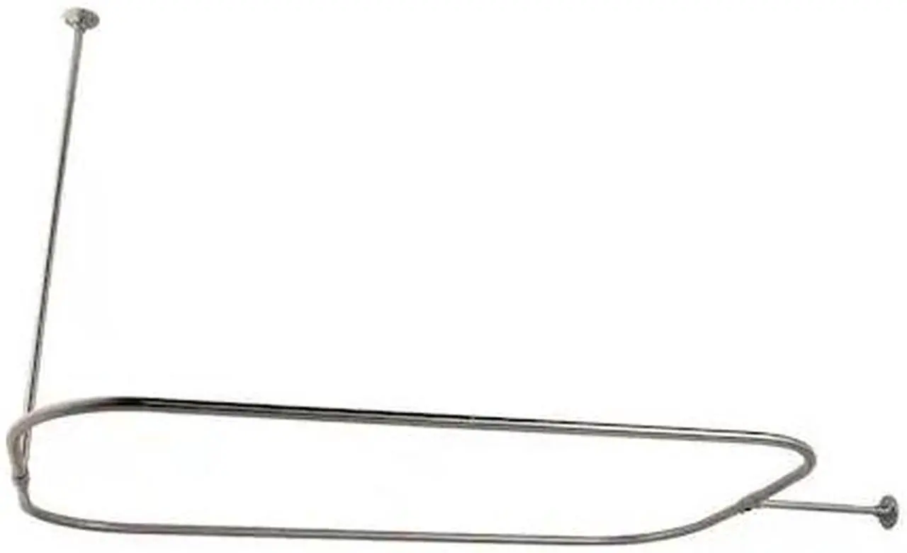 Alt view image 2 of 3 - Kingston Brass CC3156 Rectangular Shower Curtain Rod, Polished Nickel - 30.38 x 25.25 x 44.5 in.