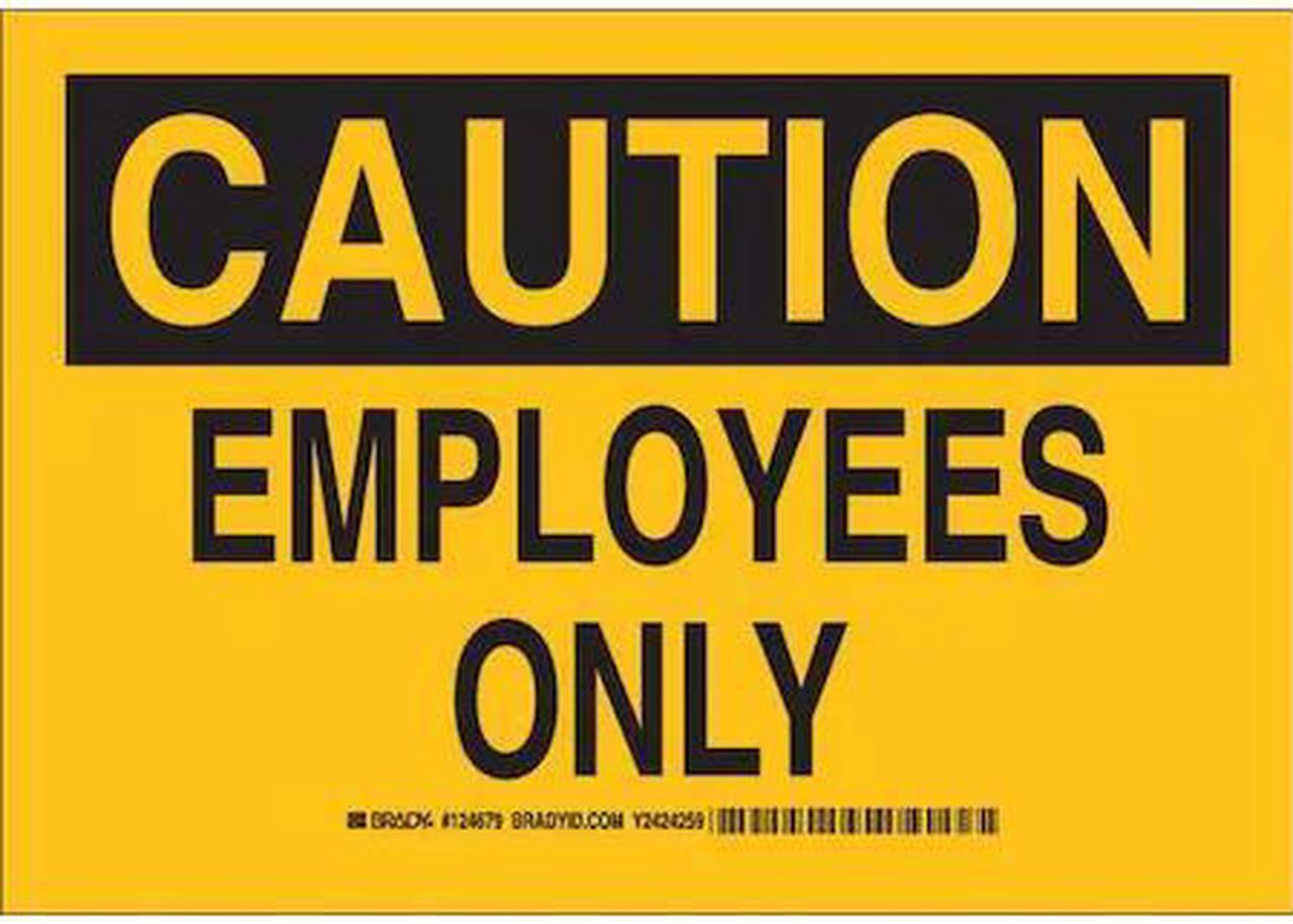 Main image of BRADY 124681 Caution Sign, 10 in H, 14 in W, Plastic, Rectangle, English, 124681
