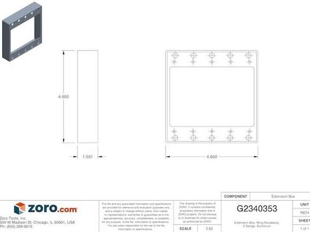 Alt view image 3 of 4 - BELL OUTDOOR 5407-0 Extension Box, 2 Gangs, Aluminum