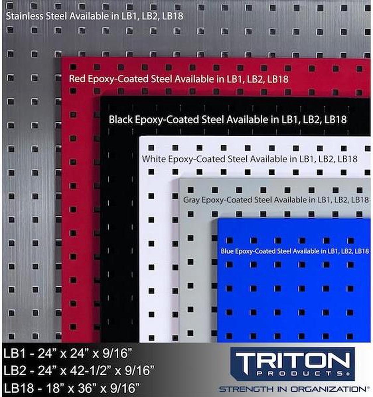 Alt view image 9 of 9 - Triton Products LB18-BKKit 2 18 x 36 x 0.562 in. Steel Square Hole Pegboards with 30 Piece Loc Hook Assortment & Hanging Bin System