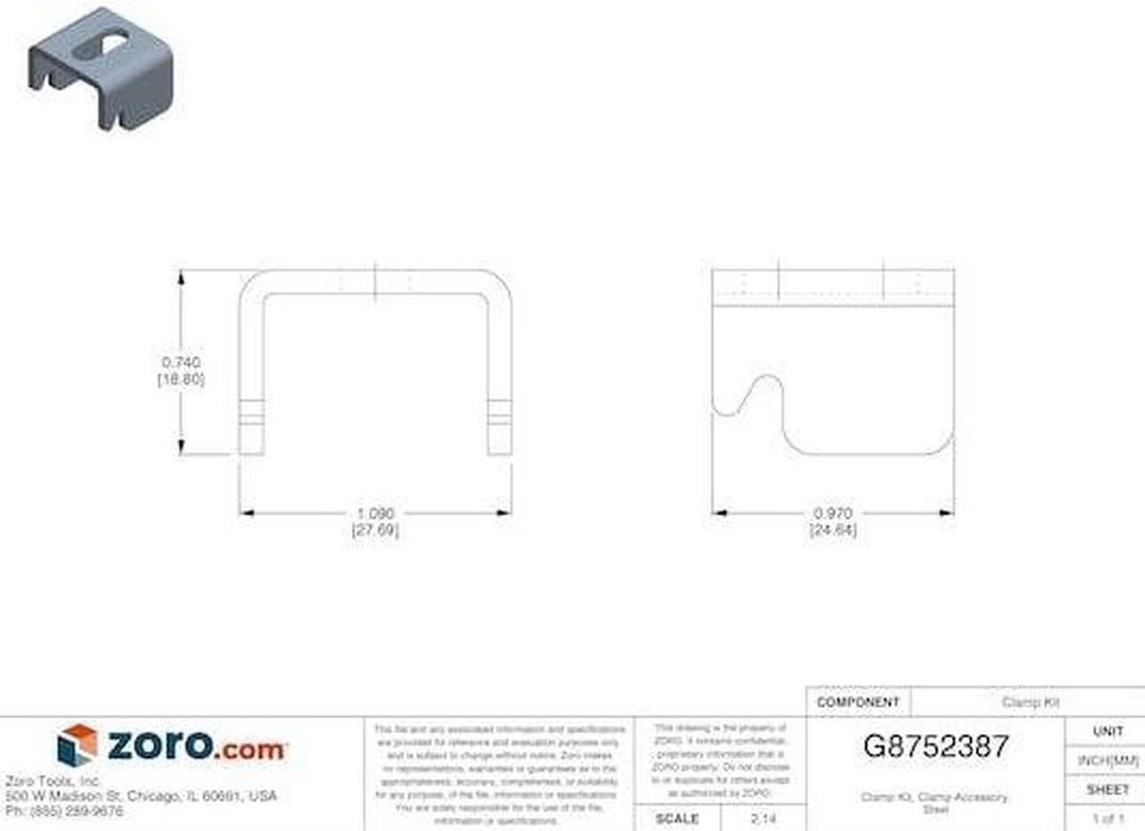 Alt view image 3 of 3 - NVENT HOFFMAN AL15 Clamp Kit, NOVAL Accessory, Steel