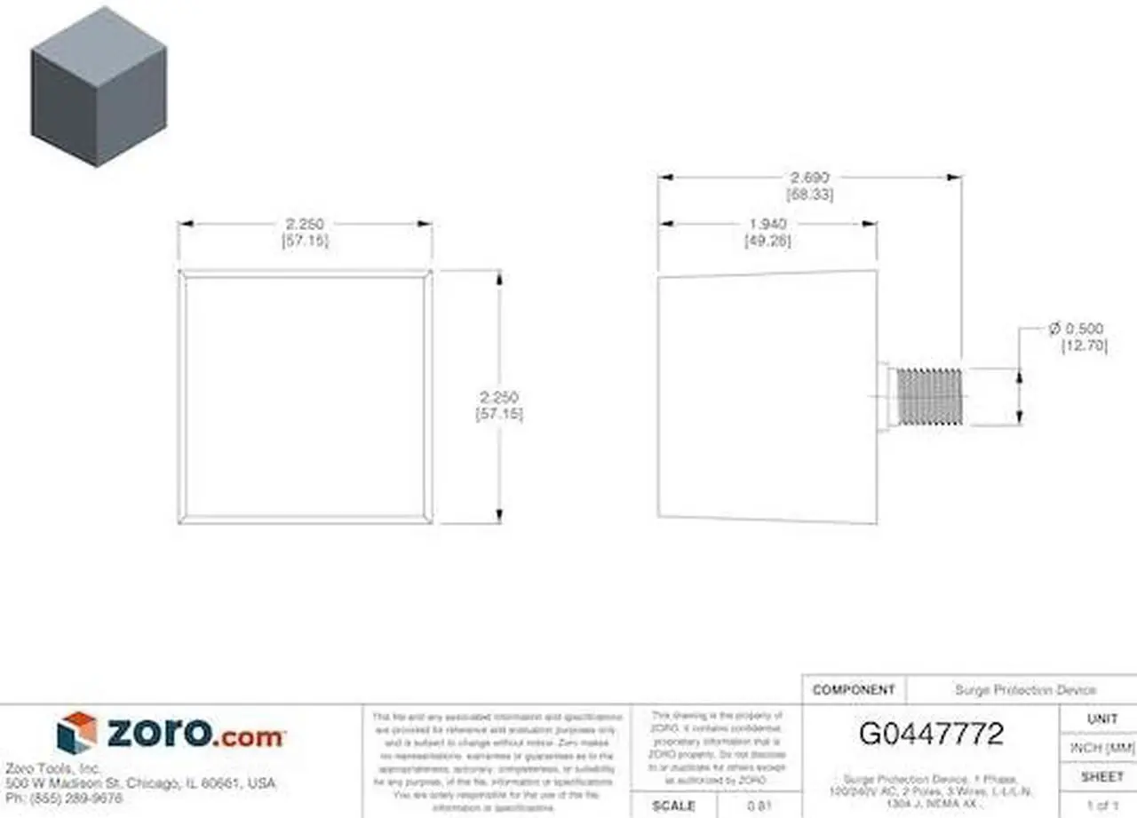 Alt view image 4 of 4 - SQUARE D SDSA1175 Surge Protection Device,1 Phase,120/240V
