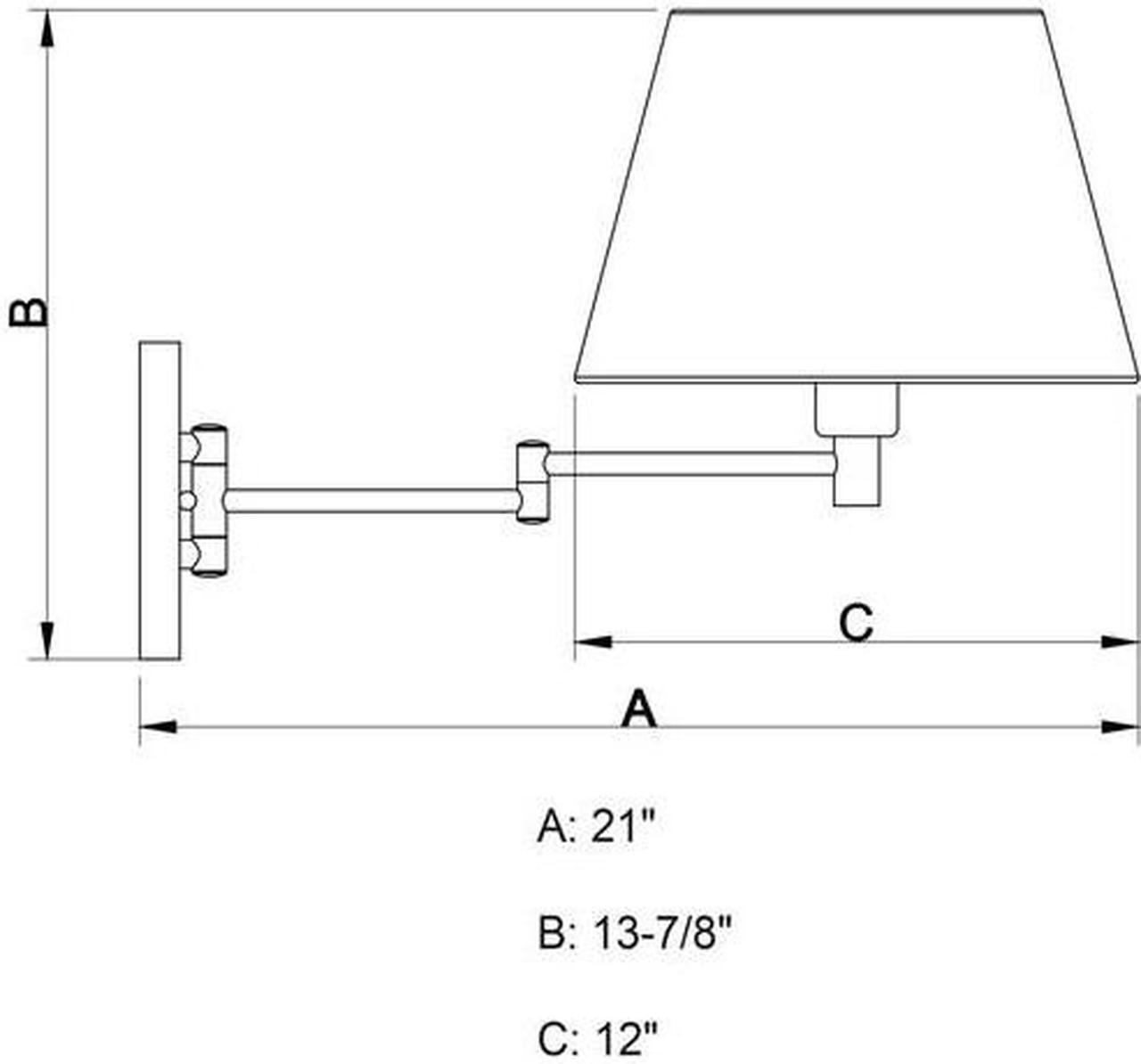 Alt view image 5 of 7 - VAXCEL W0261 Chapeau Swing Arm Light Brass