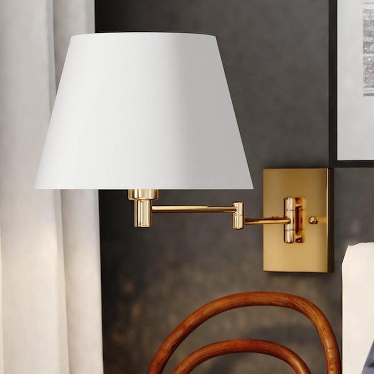 Alt view image 7 of 7 - VAXCEL W0261 Chapeau Swing Arm Light Brass