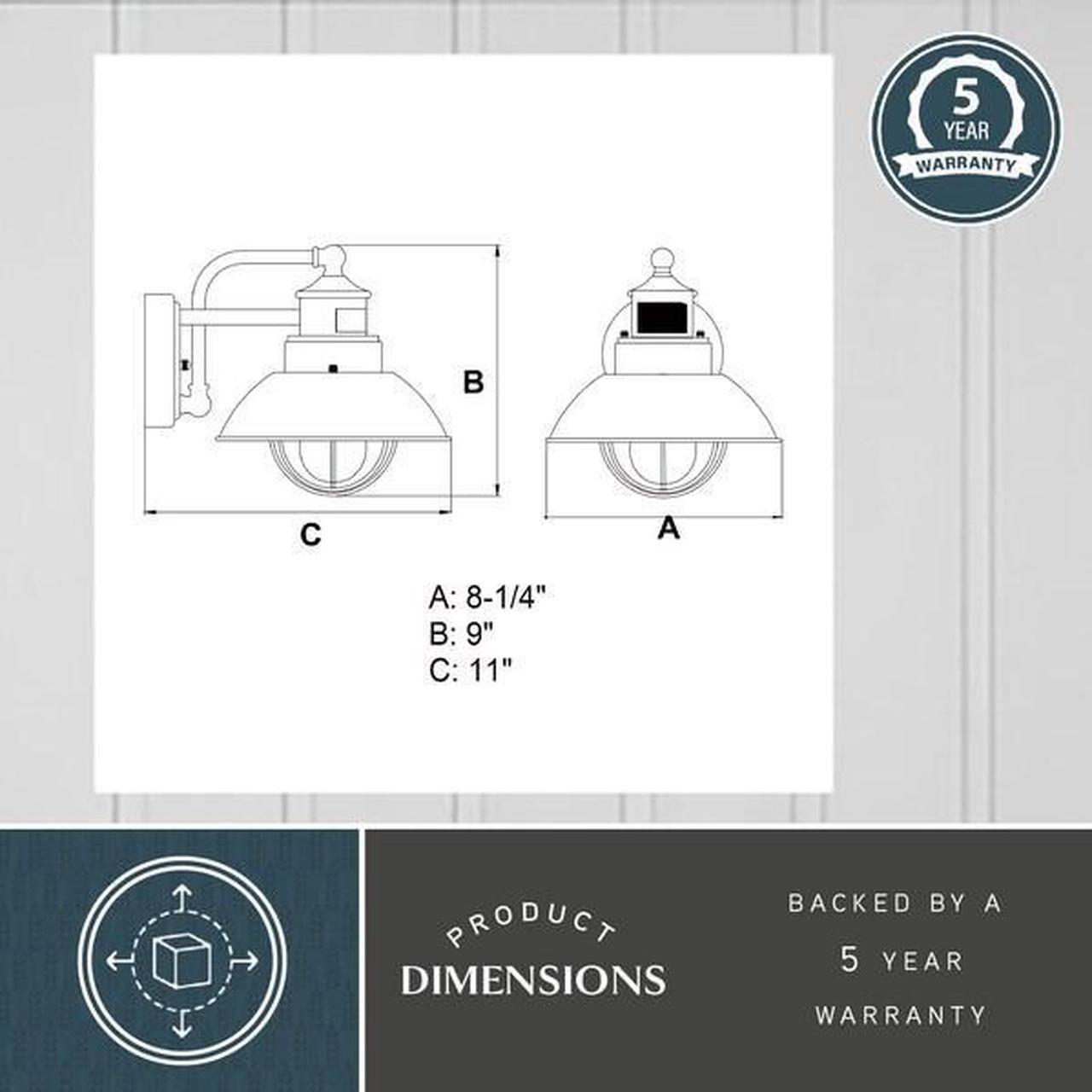 Alt view image 3 of 7 - VAXCEL T0252 Harwich Bronze Motion Sensor Dusk to Dawn Coastal Outdoor Wall
