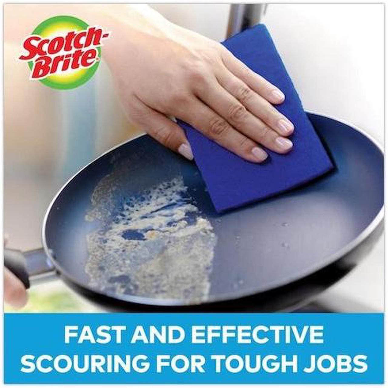 Alt view image 7 of 7 - SCOTCH-BRITE 62310 Non-Scratch Scour Pads, Size 3 x 6, Blue, PK10