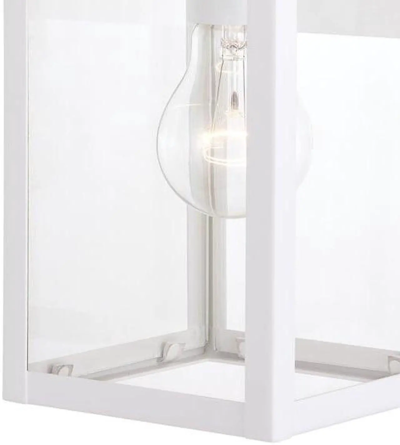 Alt view image 4 of 7 - VAXCEL T0553 Medinah 1 Light Dusk to Dawn White Outdoor Wall Lantern Clear Glass