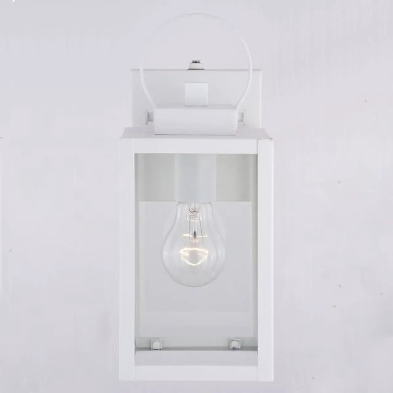 Alt view image 5 of 7 - VAXCEL T0553 Medinah 1 Light Dusk to Dawn White Outdoor Wall Lantern Clear Glass