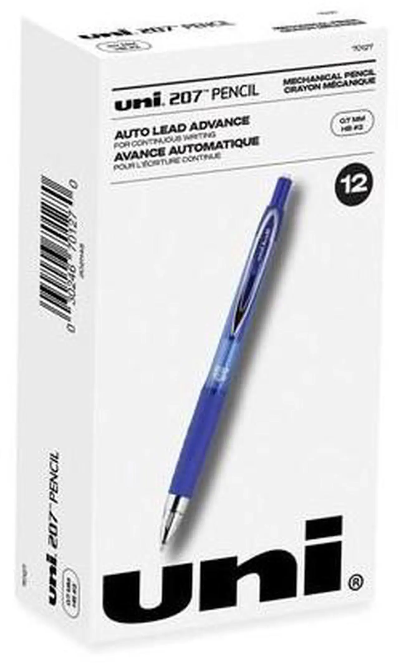 Alt view image 3 of 10 - Uni-ball 207 Mechanical Pencil, 0.7 mm, HB (#2), Black Lead, Blue Barrel, Dozen