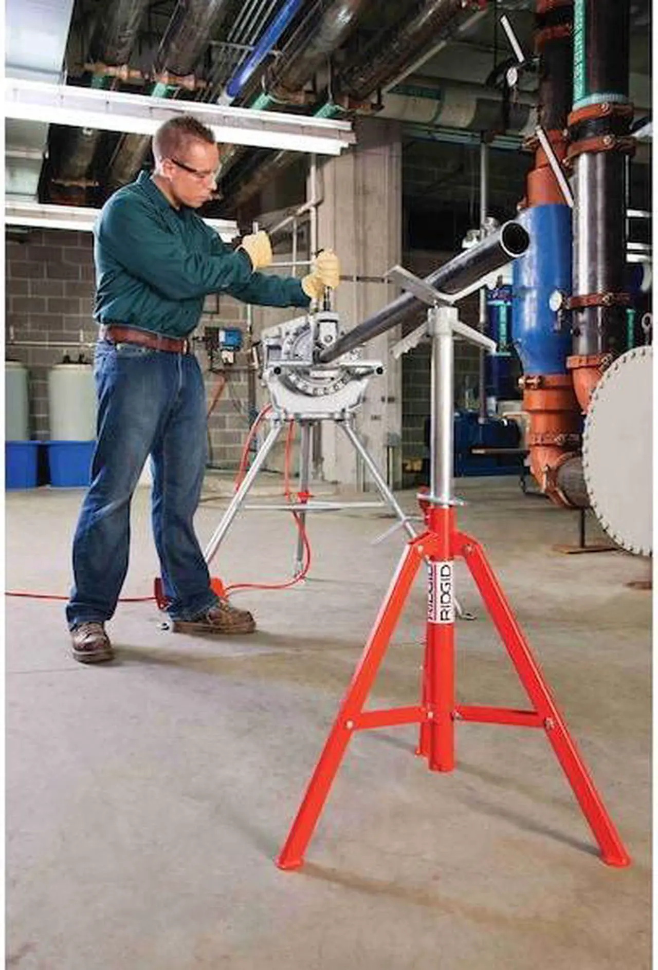 Alt view image 11 of 16 - Ridgid 56662 52 in. V-Head High Pipe Stand