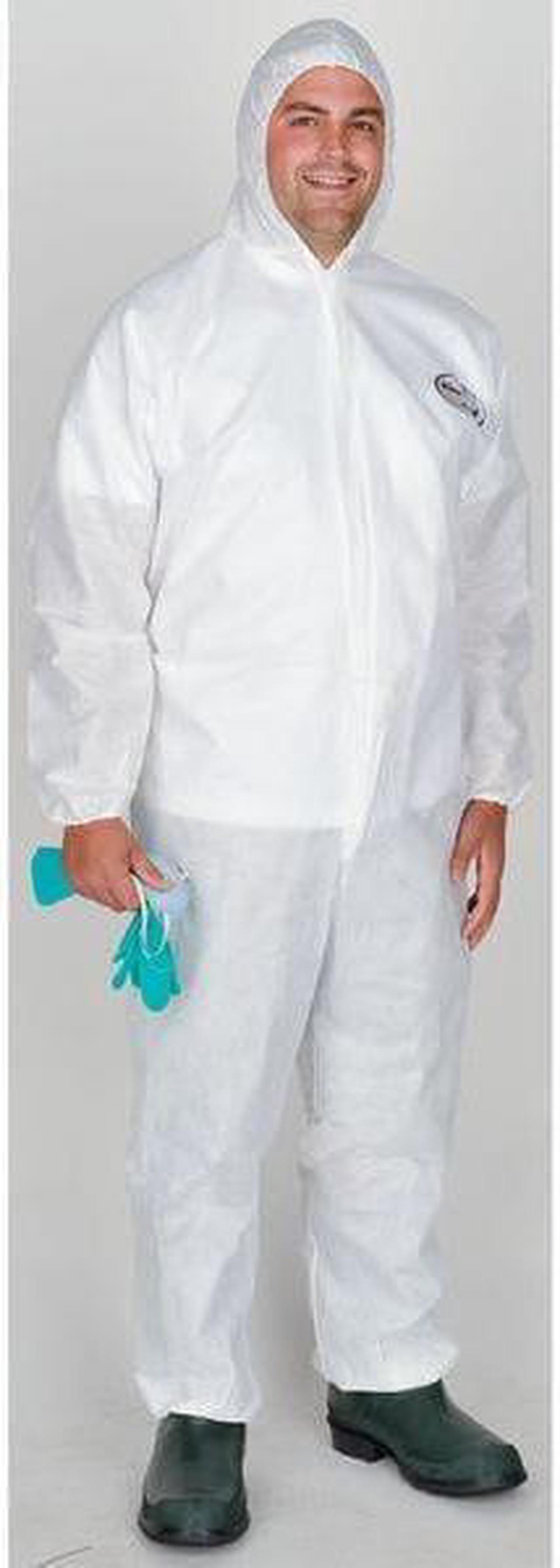 Alt view image 6 of 6 - KLEENGUARD 46114 Disposable Coveralls, Hooded, XL, KleenGuard(TM) A30, Zipper,