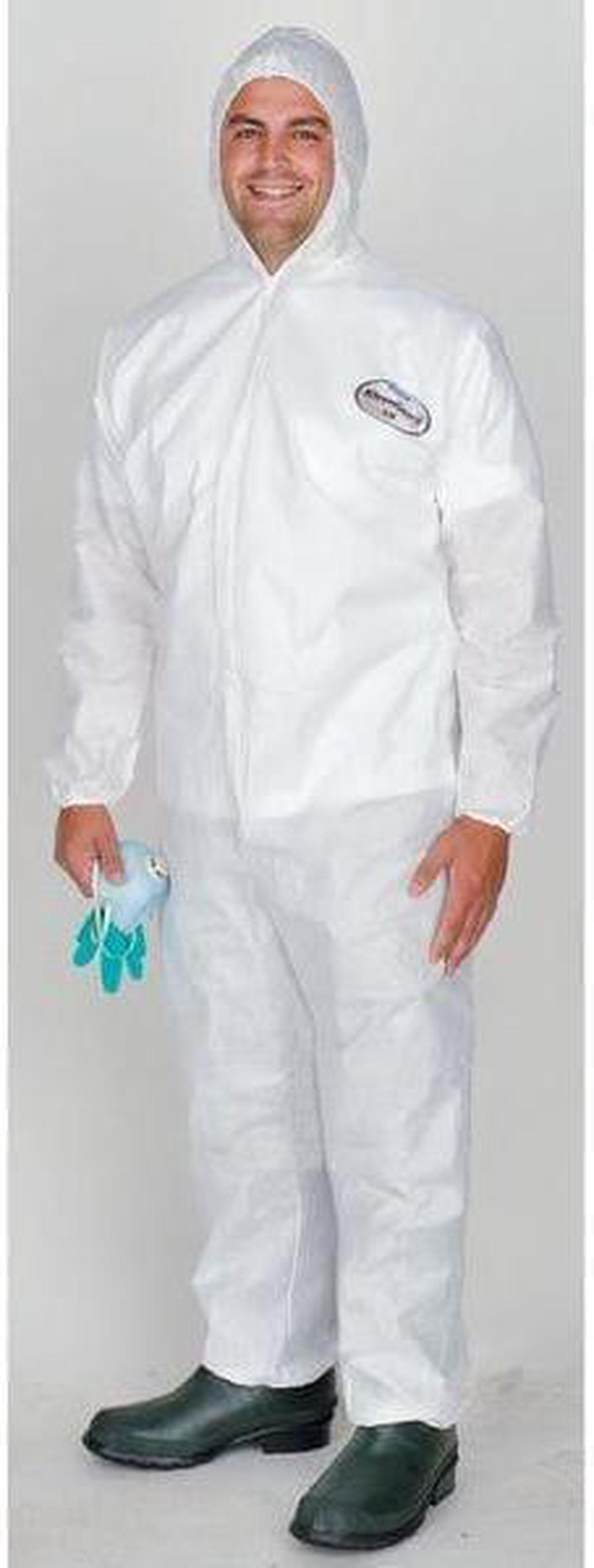 Alt view image 5 of 6 - KLEENGUARD 46114 Disposable Coveralls, Hooded, XL, KleenGuard(TM) A30, Zipper,