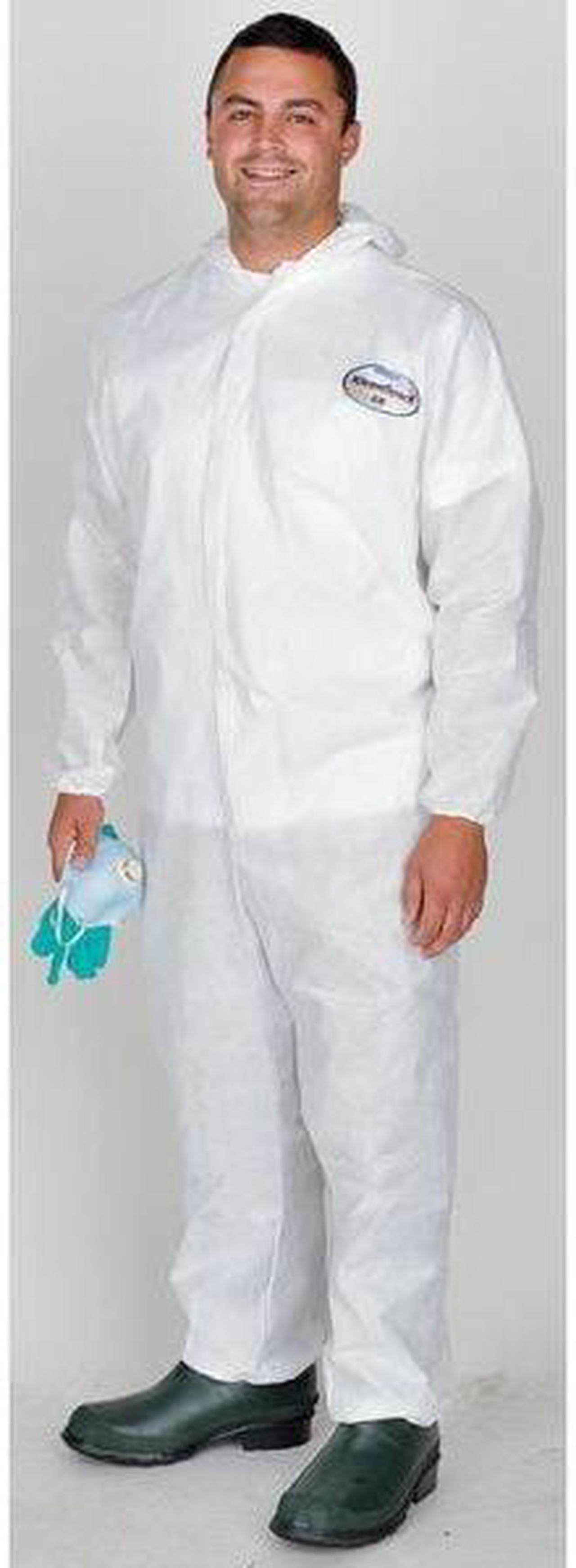 Alt view image 4 of 6 - KLEENGUARD 46114 Disposable Coveralls, Hooded, XL, KleenGuard(TM) A30, Zipper,