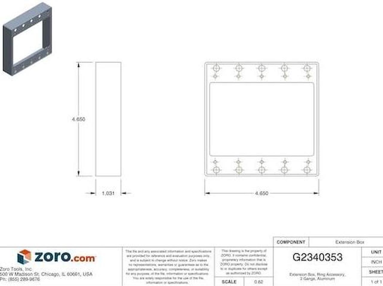 Alt view image 4 of 4 - BELL OUTDOOR 5407-0 Extension Box, 2 Gangs, Aluminum