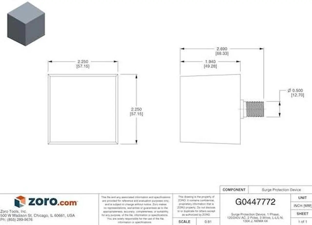 Alt view image 3 of 4 - SQUARE D SDSA1175 Surge Protection Device,1 Phase,120/240V
