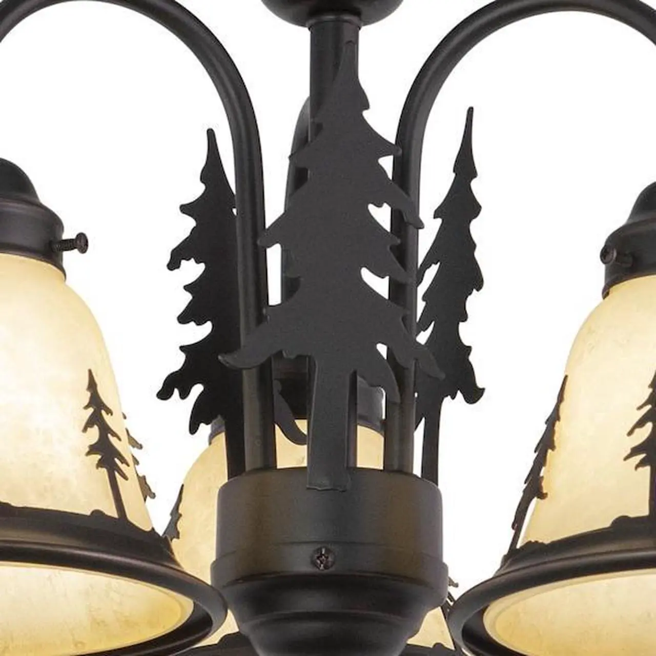 Alt view image 4 of 6 - VAXCEL LK55516BBZ-C Yosemite 3L LED Bronze Rustic Tree Mini Chandelier or Fan