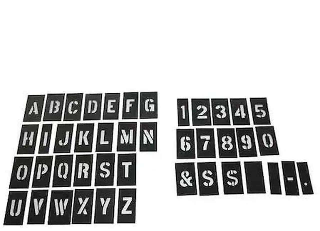 Main image of ZORO SELECT 20Y523 STENCIL NUMB&LTR KIT 1In PLASTIC 138PCS