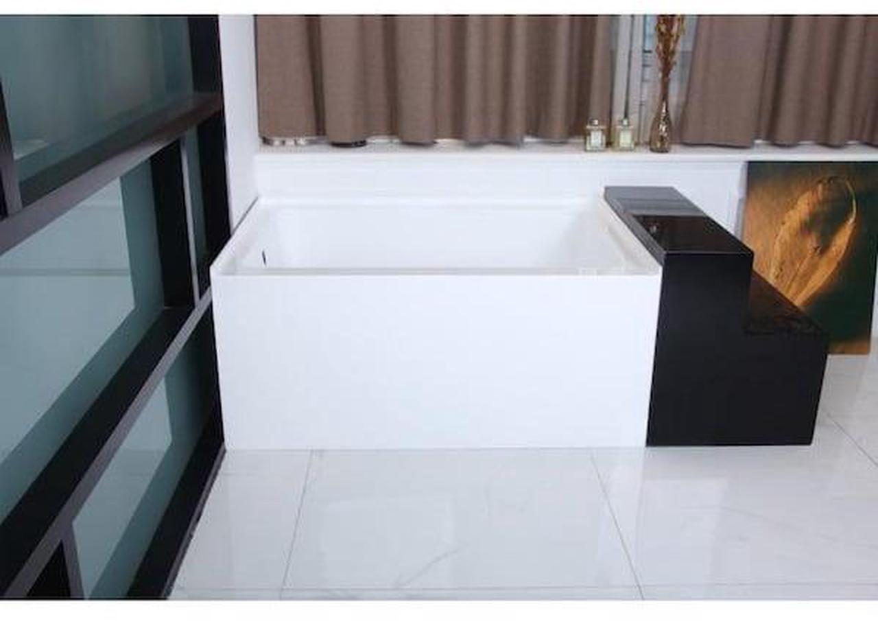 Alt view image 6 of 7 - AQUA EDEN VTDE483222L Alcove Bathtubs, 48 L, 32 W, White, Acrylic