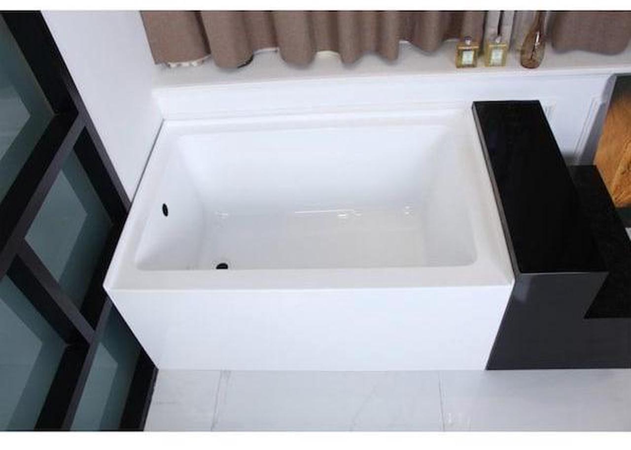 Alt view image 3 of 7 - AQUA EDEN VTDE483222L Alcove Bathtubs, 48 L, 32 W, White, Acrylic