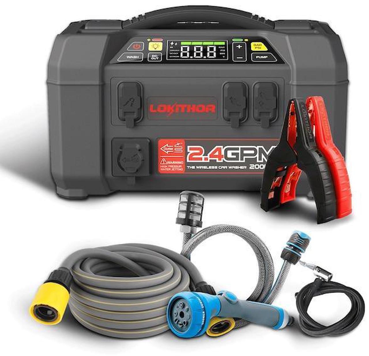 Alt view image 8 of 13 - Lokithor Jump Starter with Air Compressor, 2000Amp 20000mAh 12V Car Battery Booster Pack for Up to 8L Gas or 6L Diesel Engines, 150 PSI Tire Inflator with Digital Screen, 36 Months Ultra-Long Standby