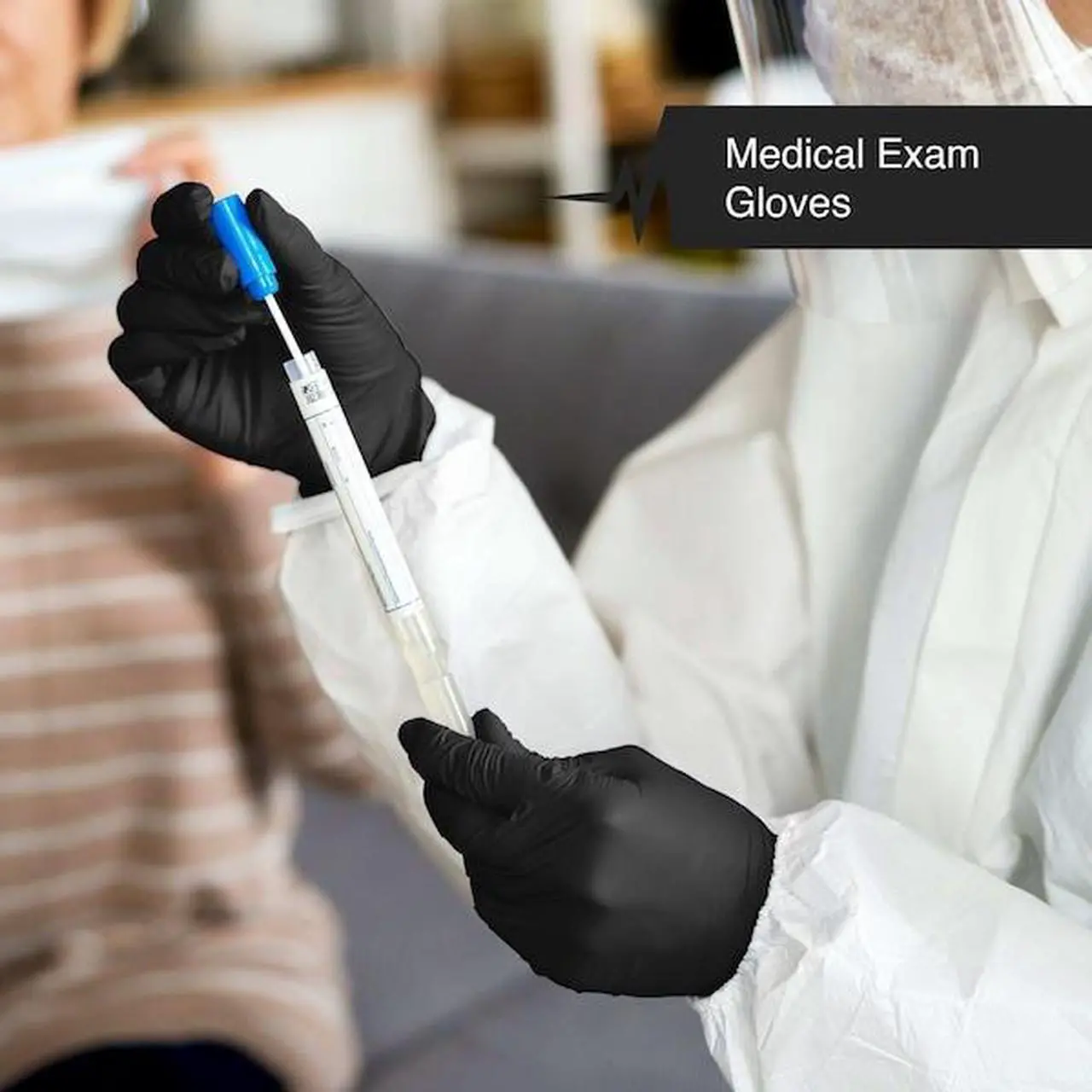 Alt view image 4 of 8 - Fifth Pulse Nitrile Exam Latex Free & Powder Free Gloves - Lavender - Box of 50 Gloves (Small) Black XS Size 100 pack