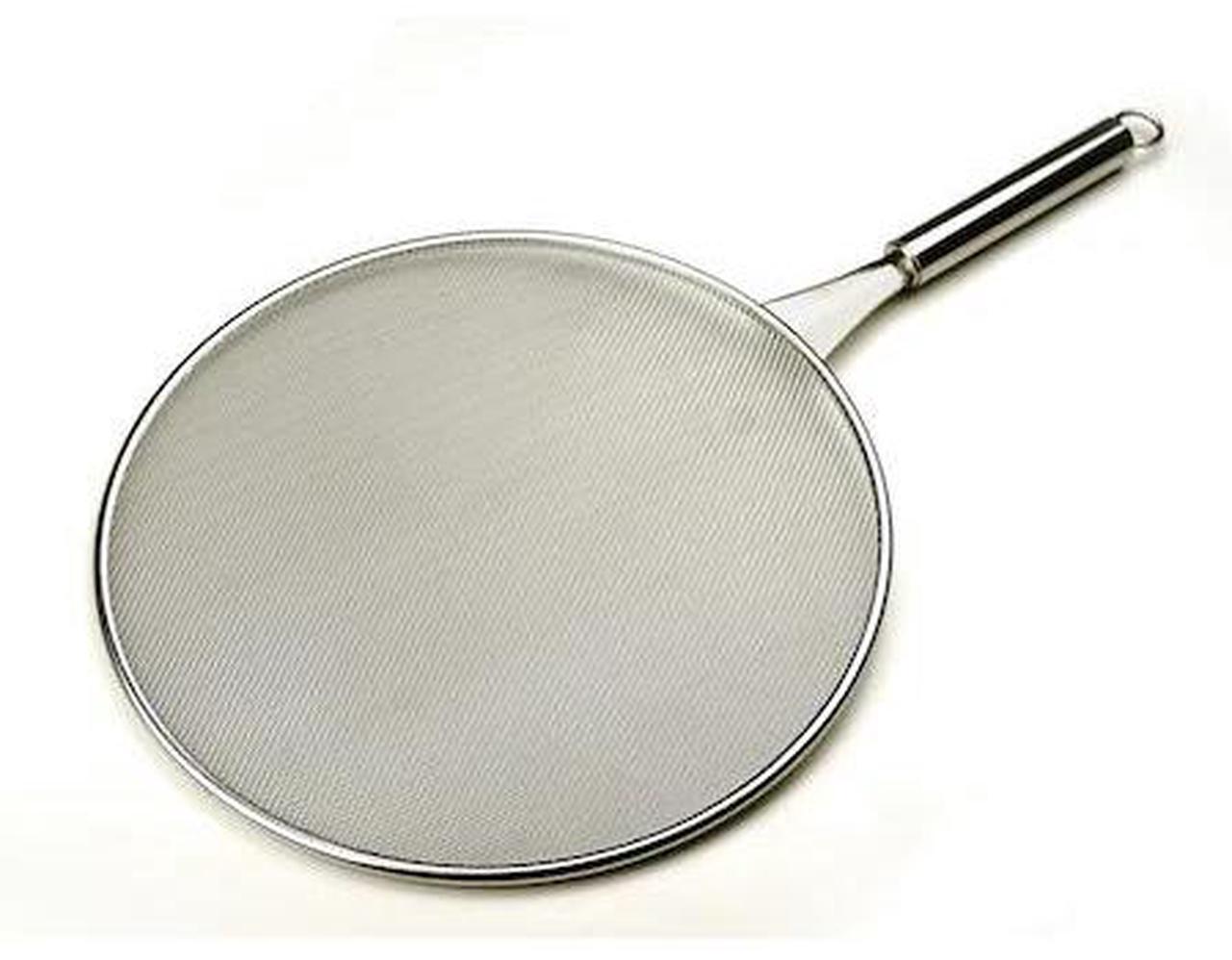 Alt view image 2 of 2 - RSVP International Splatter Screen, One Size - Fine Mesh Stainless Steel, 13" in Diameter with 6.25" Handle |Keeps its Shape & Construction Over Time | Dishwasher Safe, 13 Inch, Multi Color