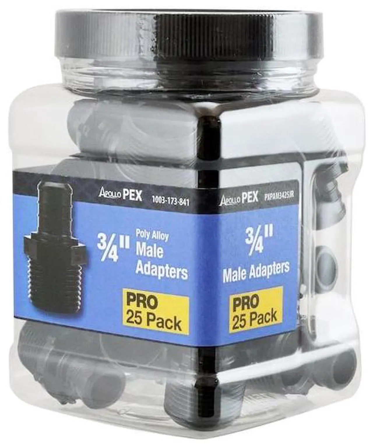 Alt view image 3 of 6 - APOLLO PXPAM3425JR 3/4 in. Plastic PEX Barb x Male Pipe Thread Adapter Jar