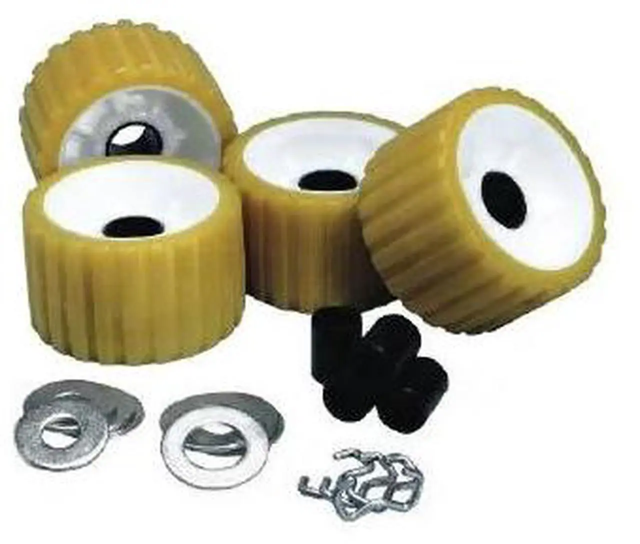 Alt view image 4 of 4 - C.E. Smith Ribbed Roller Replacement Kit - 4 Pack - Gold [29310]