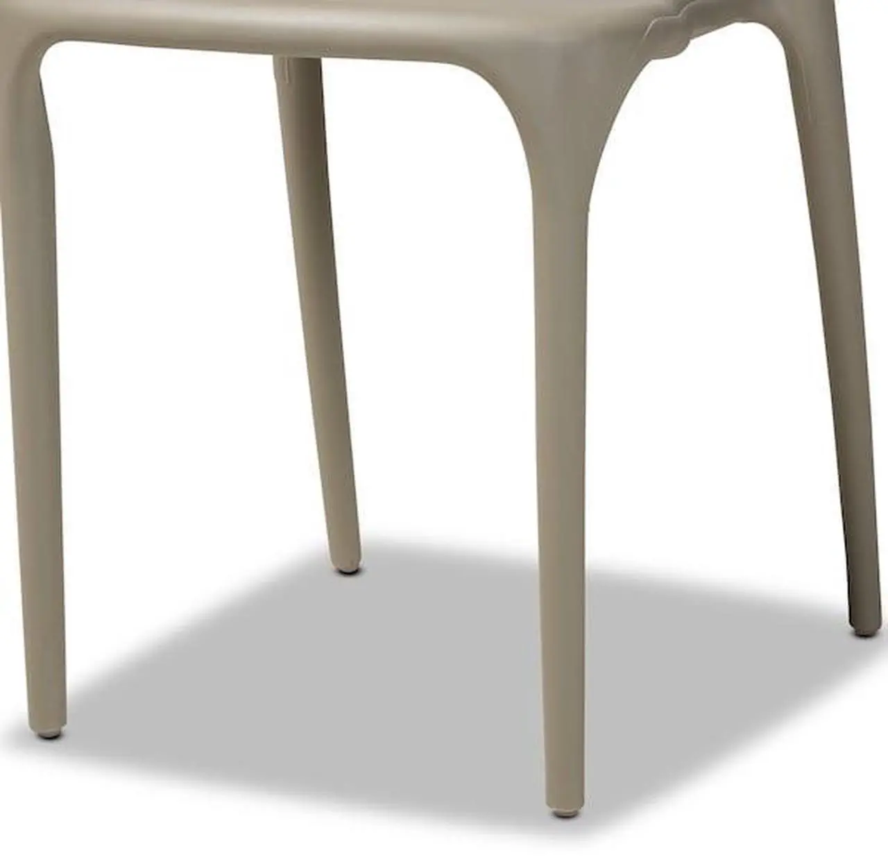 Alt view image 4 of 14 - BAXTON STUDIO 193-4PC-12026-ZORO Gould Modern Transtional Beige Plastic Dining