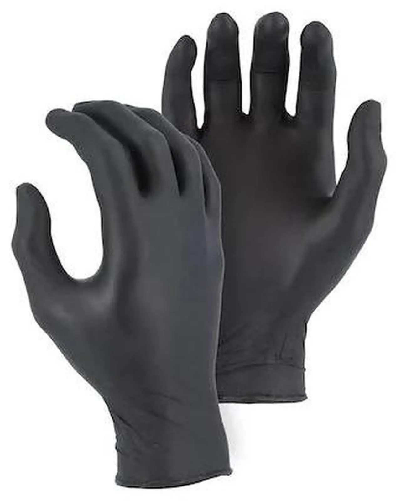 Main image of MAJESTIC 3273BK/10 Disposable Gloves, 4 mil Palm, Nitrile, Powder-Free, L, 100