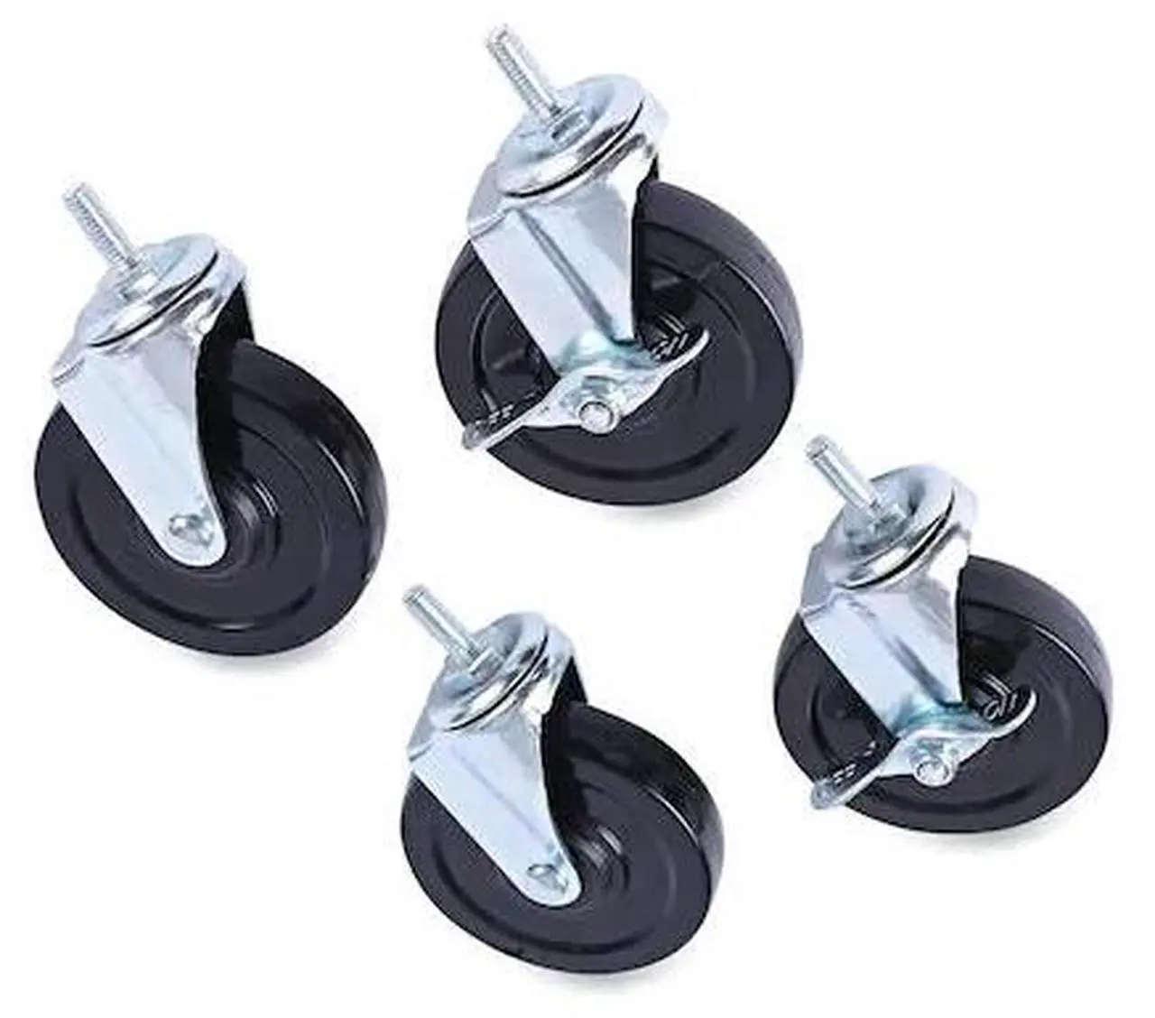 Alt view image 12 of 18 - Alera SW690004 Optional Casters for Wire Shelving, 200 lbs/Caster, Gray/Black, 4/Set