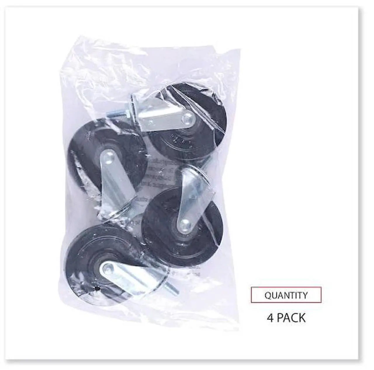 Alt view image 17 of 18 - Alera SW690004 Optional Casters for Wire Shelving, 200 lbs/Caster, Gray/Black, 4/Set