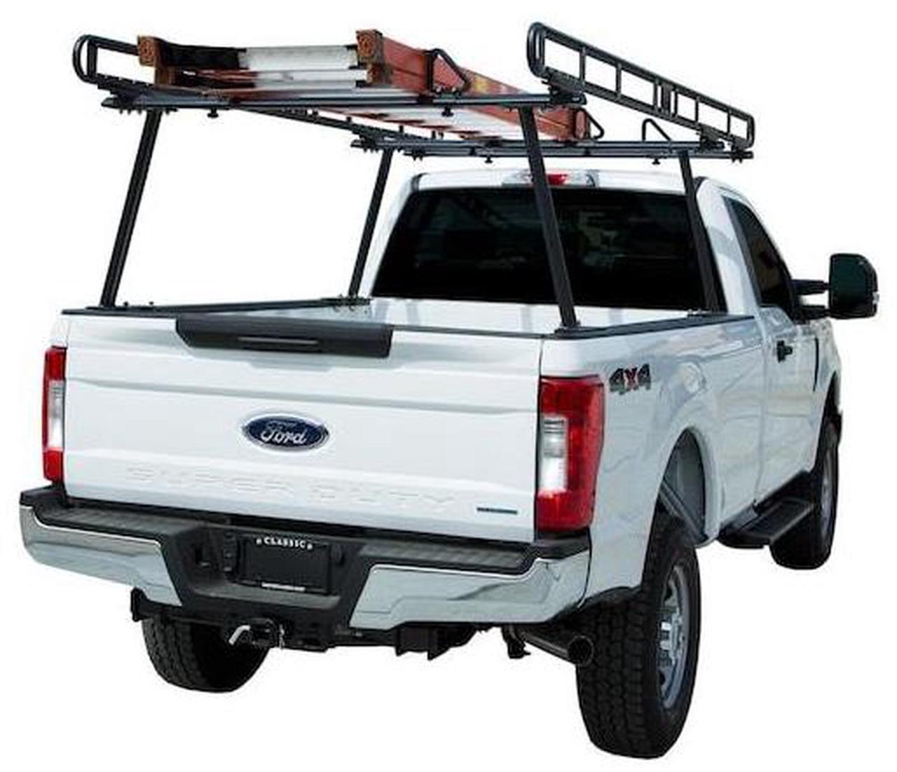 Alt view image 3 of 3 - BUYERS PRODUCTS 1501410 Black Powder-Coated Aluminum Truck Ladder Rack