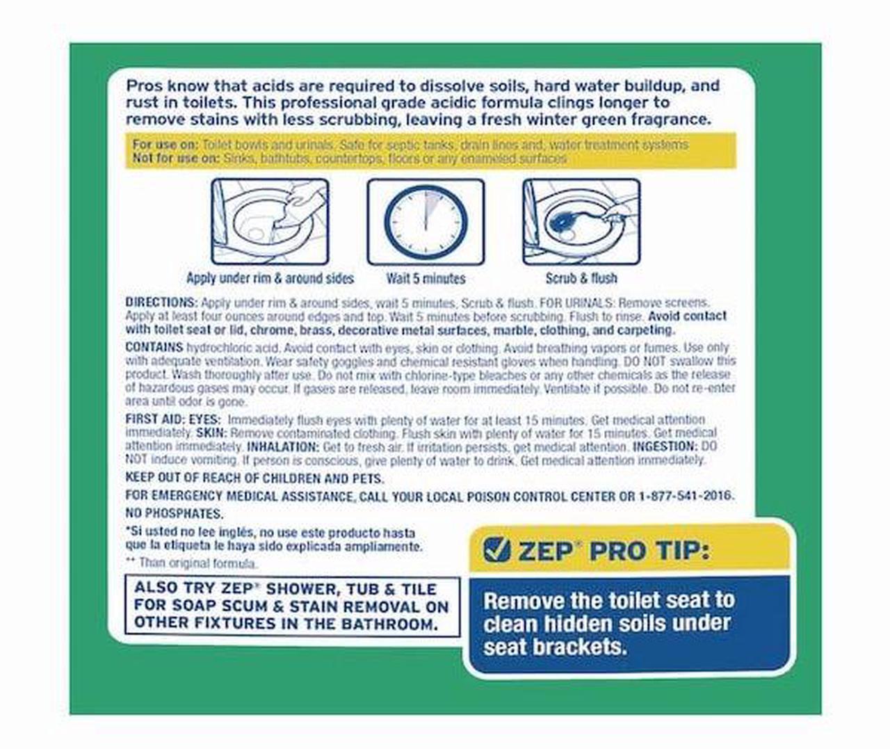 Alt view image 6 of 9 - Zep 32 Oz. Acidic Gel Toilet Bowl Cleaner ZUATBC32