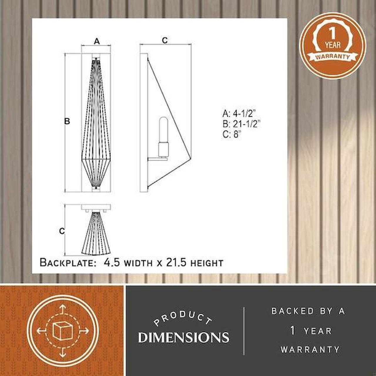 Alt view image 5 of 7 - VAXCEL W0252 Dearborn 1L Light Oak/Black Iron