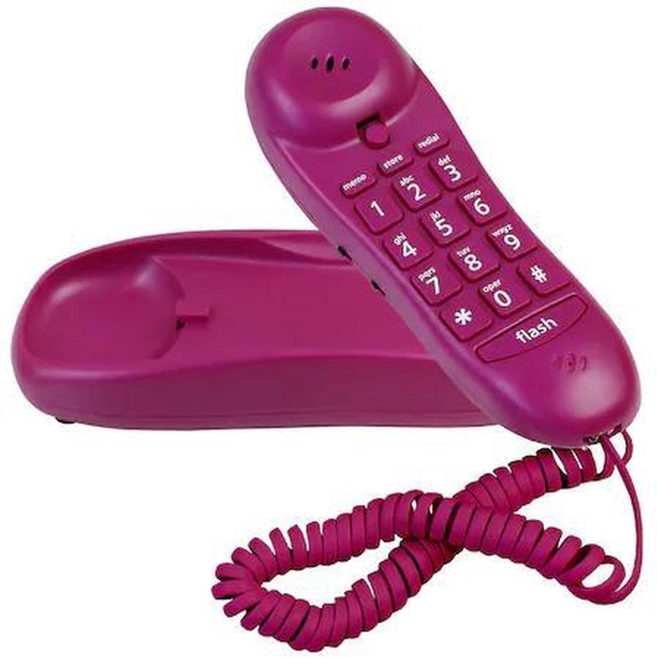 Alt view image 2 of 6 - slimline purple colored phone for wall or desk with memory