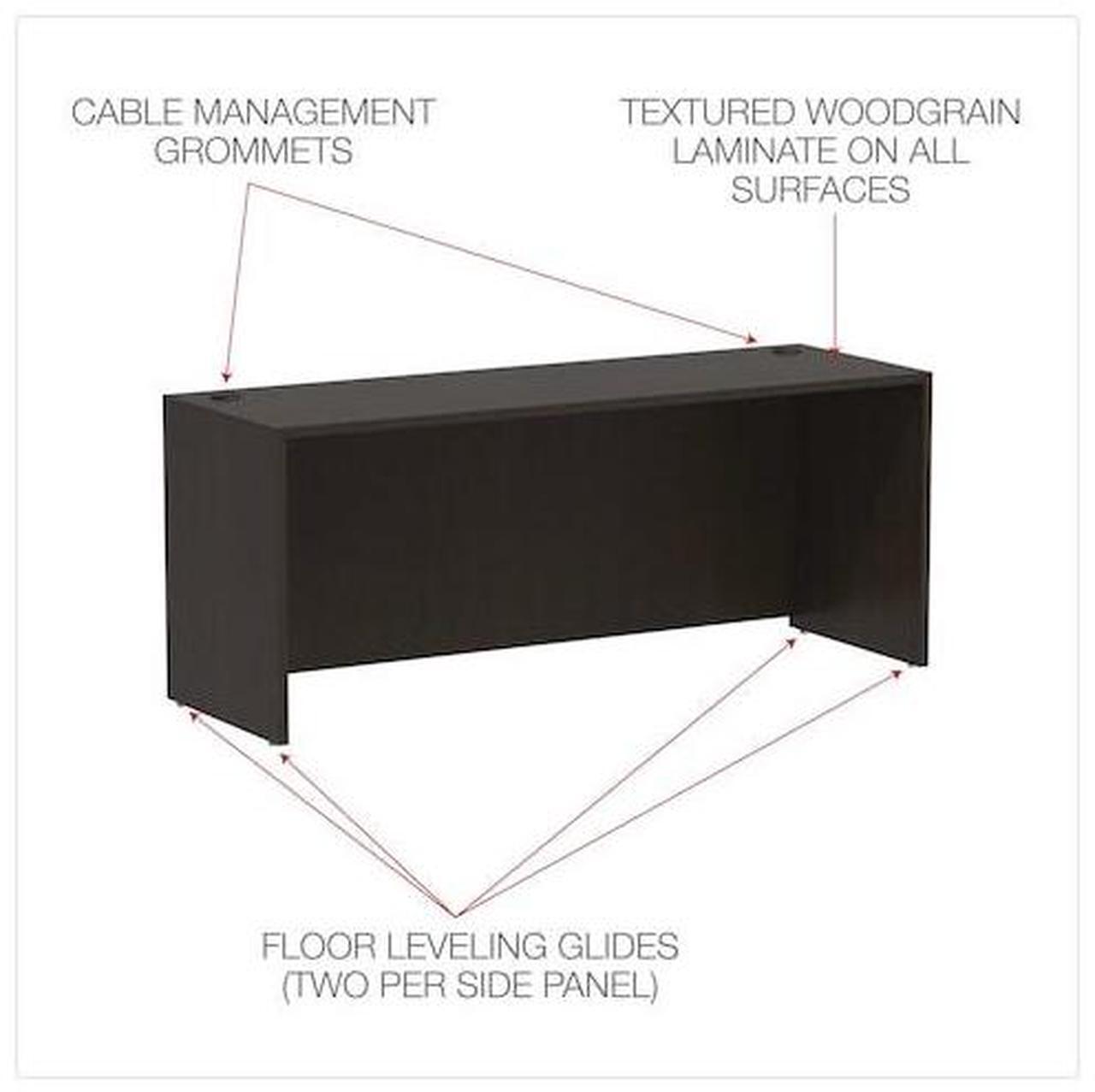 Alt view image 7 of 11 - Alera - VA257224ES - Alera Valencia Series Credenza Shell, 70 7/8w x 23 5/8d x 29 5/8h, Espresso