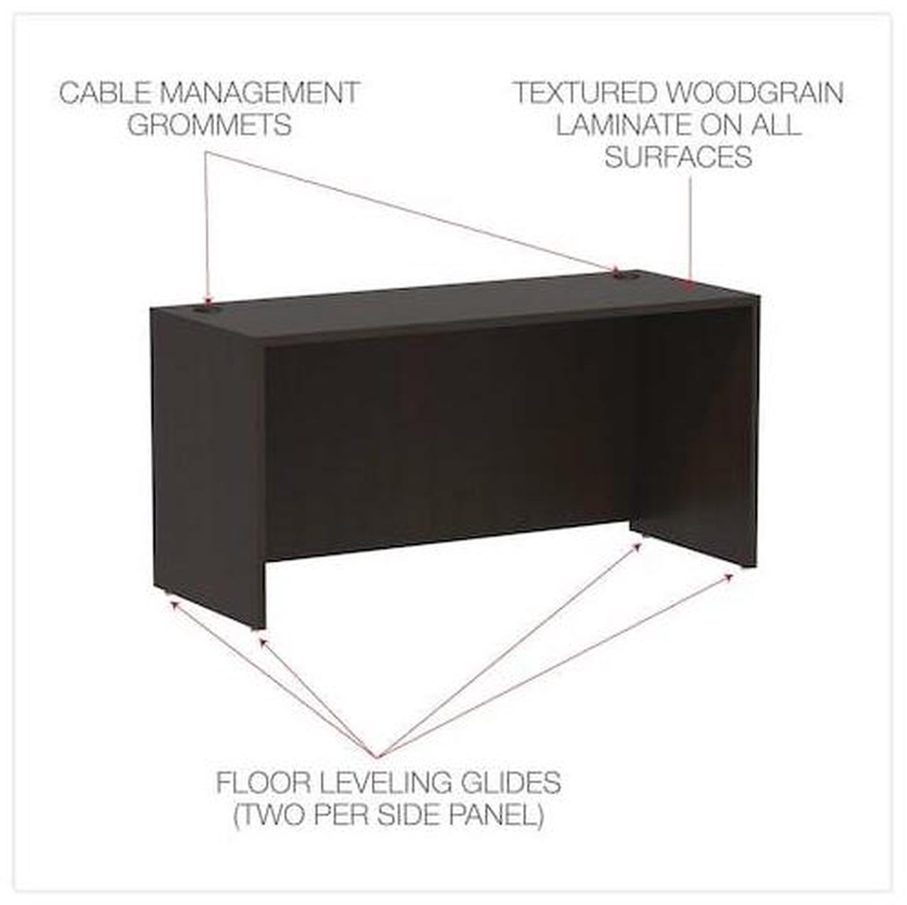Alt view image 5 of 9 - Alera - VA256024ES - Alera Valencia Series Credenza Shell, 59 1/8w x 23 5/8d x 29 5/8h, Espresso