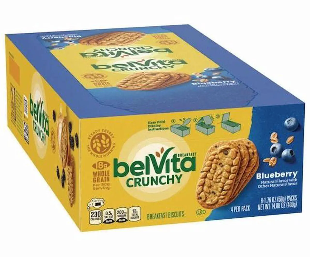 Alt view image 2 of 7 - NABISCO 00 44000 02908 00 belVita Breakfast Biscuits, 1.76 oz Pack, Blueberry,