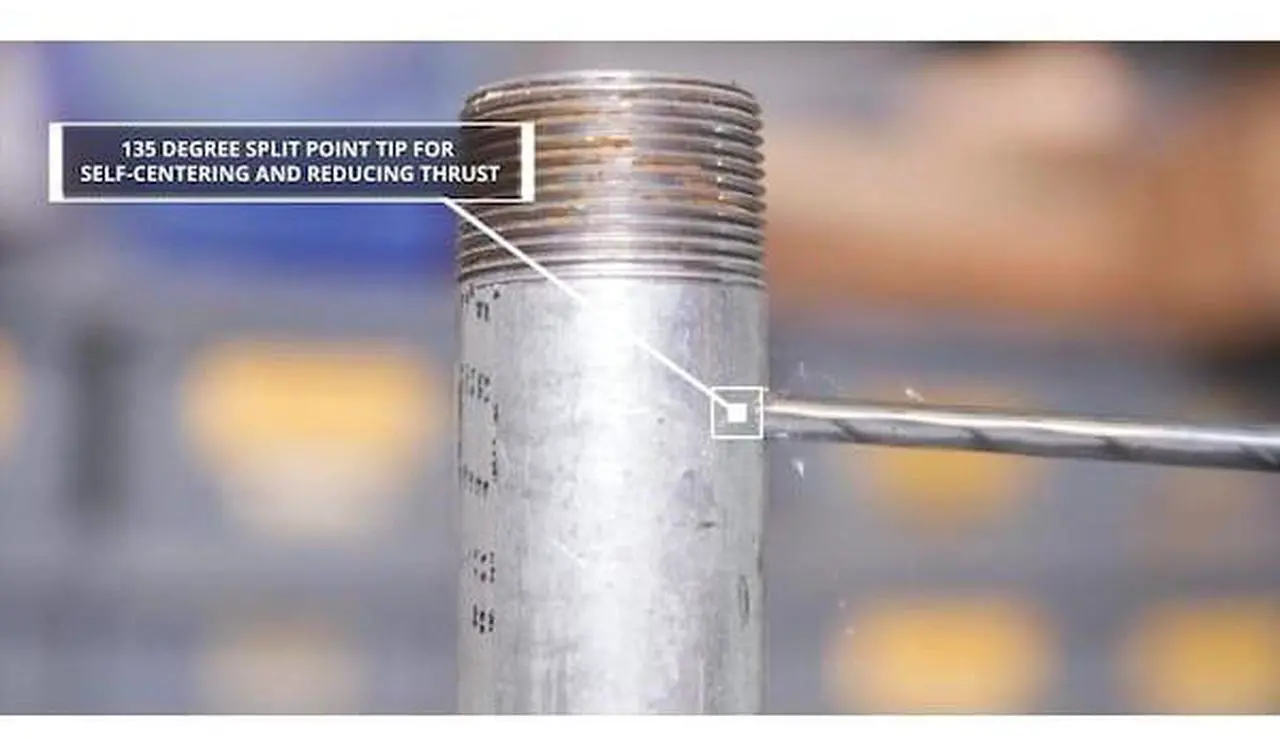 Alt view image 2 of 2 - DRILL AMERICA KFD3F49/64 49/64" HSS Black & Gold Drill Bit with Reduced 1/2"