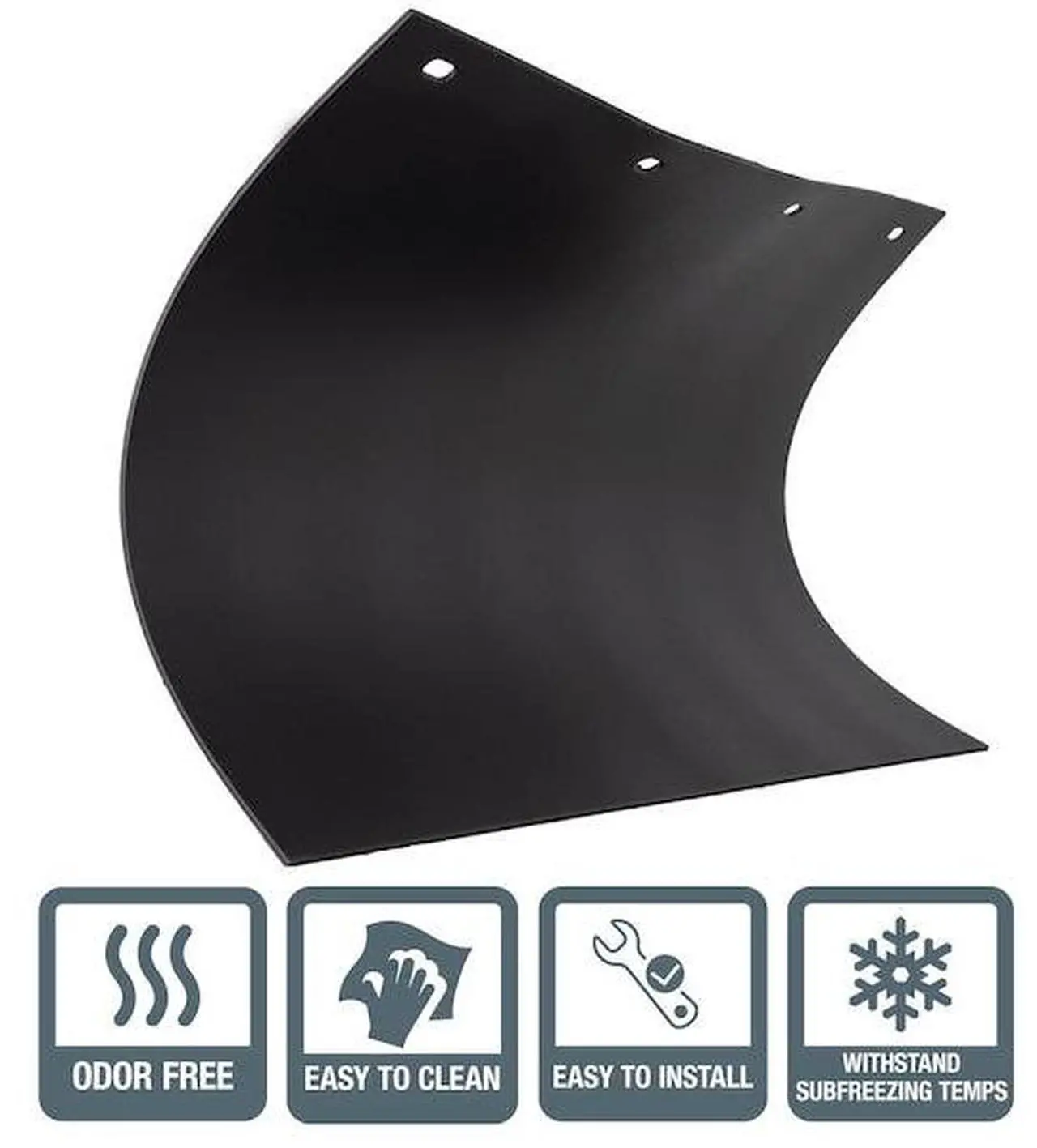 Alt view image 3 of 5 - Buyers Products Polymer Mud Flaps - Pair, 24in.W x 36in.L, Black, Model Number RC36PPB