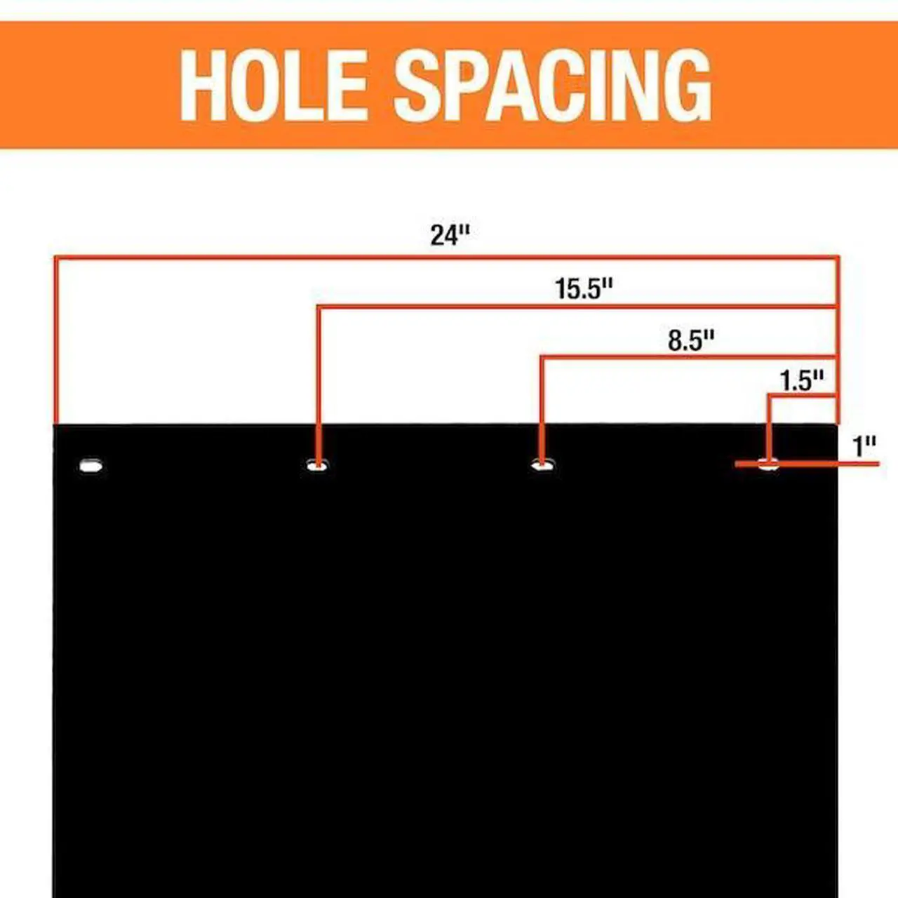 Alt view image 4 of 5 - Buyers Products Polymer Mud Flaps - Pair, 24in.W x 36in.L, Black, Model Number RC36PPB