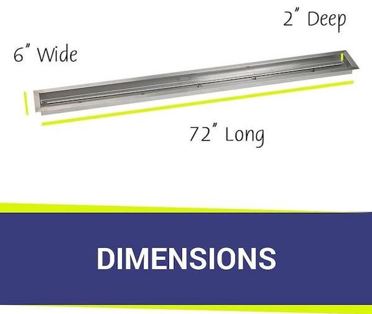 Alt view image 2 of 7 - AMERICAN FIRE GLASS SS-LCB-72 72 in x 6 in Stainless Steel Linear Drop-In Fire
