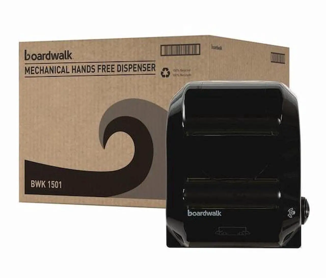 Alt view image 8 of 13 - Boardwalk BWK1501 Xtra Mechanical Towel Dispenser, 16.81" x 12.13" x 9.81" - Black