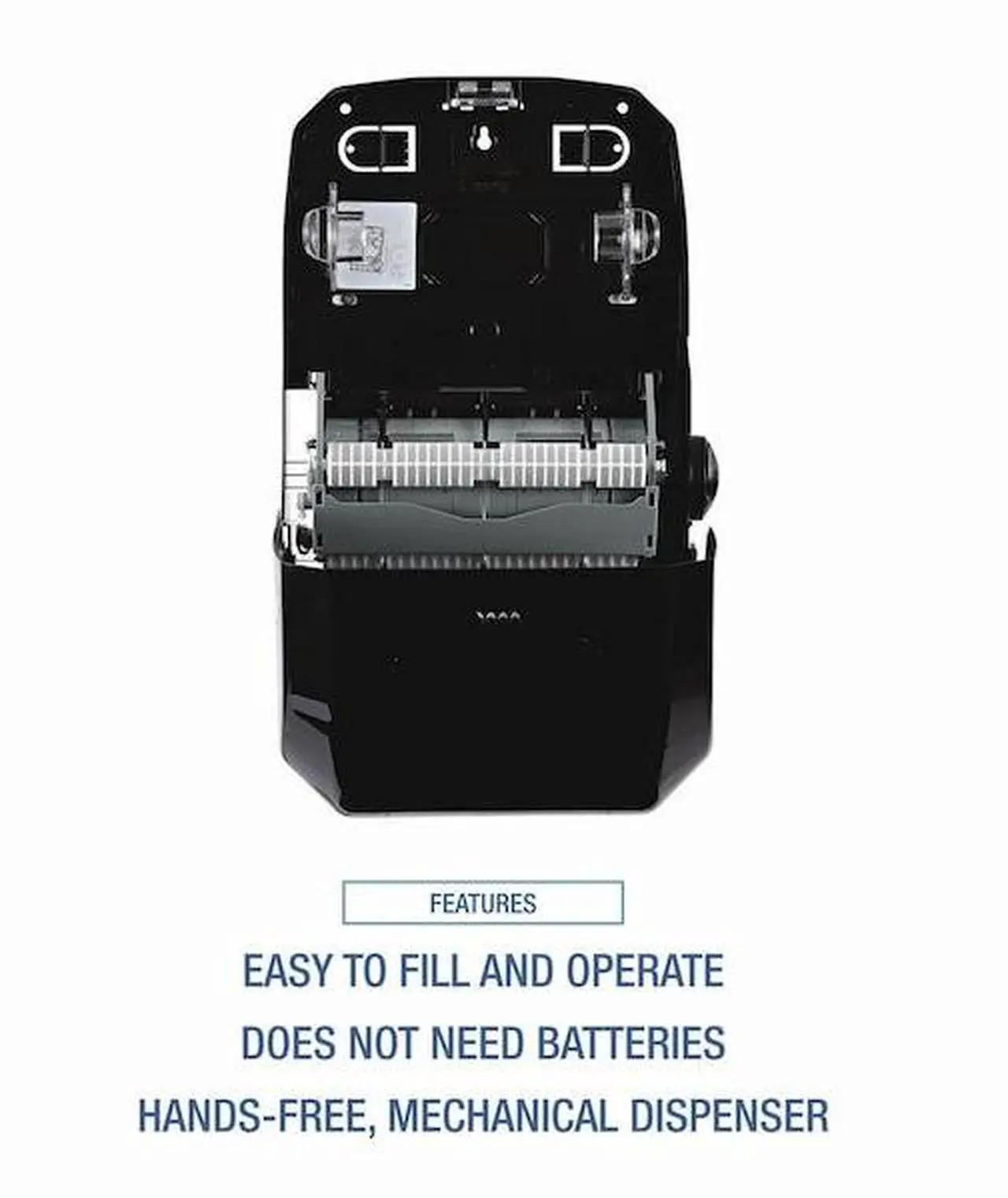 Alt view image 13 of 13 - Boardwalk BWK1501 Xtra Mechanical Towel Dispenser, 16.81" x 12.13" x 9.81" - Black