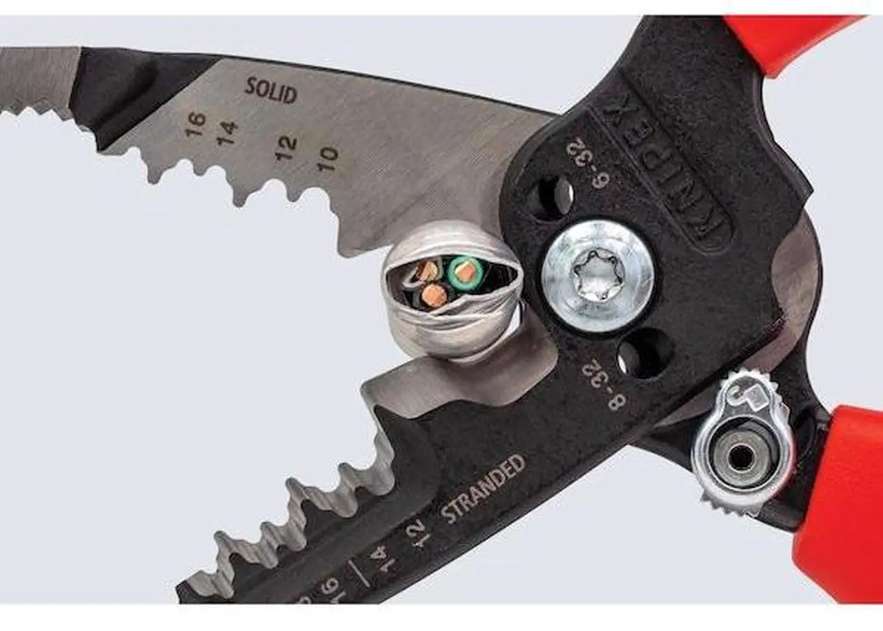 Alt view image 7 of 10 - KNIPEX 13 71 8 SBA Non-slip Forged Wire Strippers 10-20 AWG Tools, 8-Inch